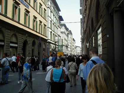 Exploring down town Florence with a few friends, about to discover the Duomo